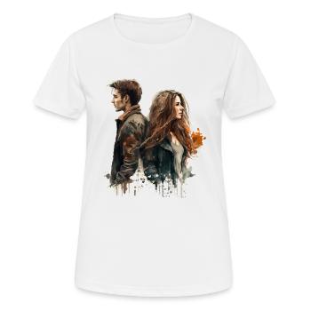 Liebespaar Geschenk - Frauen T-Shirt atmungsaktiv - Weiß - Vorne - AI Model Female 172 dark (172cm)