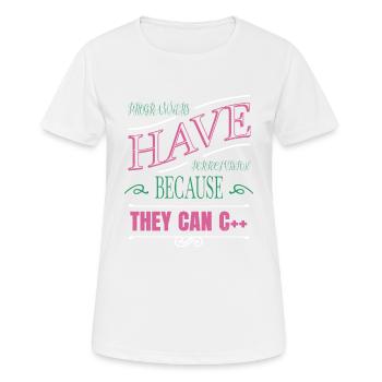 computers present idea pc christmas carols - Frauen T-Shirt atmungsaktiv - Weiß - Vorne - AI Model Female 172 dark (172cm)