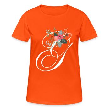 Letter g flowery - Women's Breathable T-Shirt - neon orange - Front - AI Model Female 172 dark (172cm)