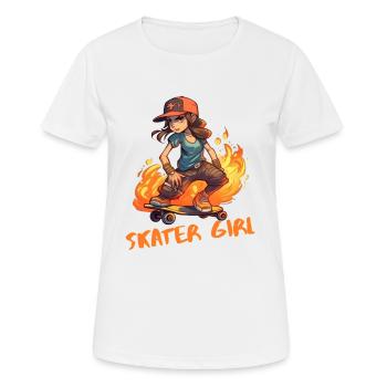 Skater Girl Skateboard Girls and Women Shirts - Women's Breathable T-Shirt - white - Front - AI Model Female 172 dark (172cm)