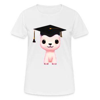 Certificat de fin d’études en alpaga - T-shirt respirant Femme - blanc - Devant - AI Model Female 172 dark (172cm)
