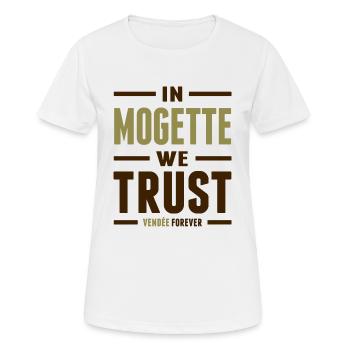 In Mogette we trust - T-shirt respirant Femme - blanc - Devant - AI Model Female 172 dark (172cm)