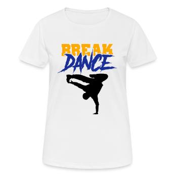 break dance - Frauen T-Shirt atmungsaktiv - Weiß - Vorne - AI Model Female 172 dark (172cm)