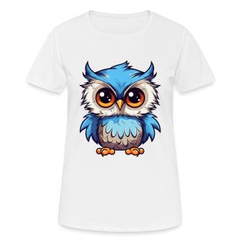 Süße Eule mit großen Kulleraugen - Frauen T-Shirt atmungsaktiv - Weiß - Vorne - AI Model Female 172 dark (172cm)