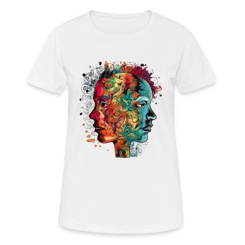Double portraits - T-shirt respirant Femme - blanc - Devant - AI Model Female 172 dark (172cm)