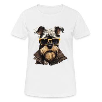 Streetwear Whiskers: miniature schnauzer style - Women's Breathable T-Shirt - white - Front - AI Model Female 172 dark (172cm)