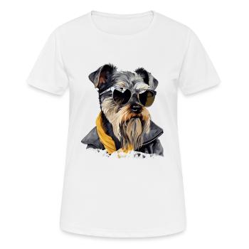 Streetwear Whiskers: miniature schnauzer style - Women's Breathable T-Shirt - white - Front - AI Model Female 172 dark (172cm)
