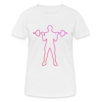 Ausdauertraining Gewichtheben Cardio Fitness - Frauen T-Shirt atmungsaktiv - Weiß - Vorne - AI Model Female 172 dark (172cm)