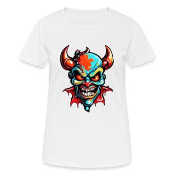 Teufel / Hölle / Horror / teuflisch / böse - Frauen T-Shirt atmungsaktiv - Weiß - Vorne - AI Model Female 172 dark (172cm)
