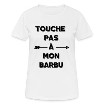 Touche pas à mon barbu - T-shirt respirant Femme - blanc - Devant - AI Model Female 172 dark (172cm)