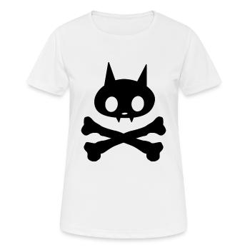 Skelett-Katze - Frauen T-Shirt atmungsaktiv - Weiß - Vorne - AI Model Female 172 dark (172cm)