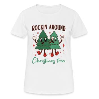 Rockin Around Christmas Tree - Women's Breathable T-Shirt - white - Front - AI Model Female 172 dark (172cm)