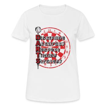 Compétences en fléchettes - T-shirt respirant Femme - blanc - Devant - AI Model Female 172 dark (172cm)