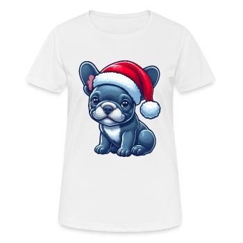 Niedlicher Frenchie Der Weihnachtsmann - Frauen T-Shirt atmungsaktiv - Weiß - Vorne - AI Model Female 172 dark (172cm)