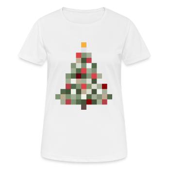 Arbre de Noël rétro 8 bits Noël - T-shirt respirant Femme - blanc - Devant - AI Model Female 172 dark (172cm)