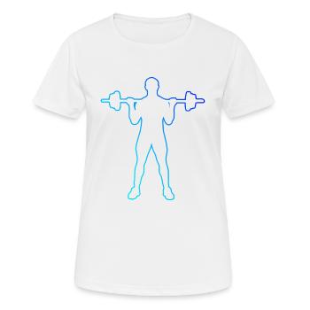 Weightlifting, Fitness, Strength Training, Cardio - Women's Breathable T-Shirt - white - Front - AI Model Female 172 dark (172cm)