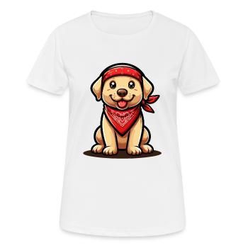 Niedlicher Hund: Liebenswertes Haustier - Frauen T-Shirt atmungsaktiv - Weiß - Vorne - AI Model Female 172 dark (172cm)