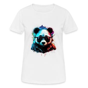 Panda futuriste - T-shirt respirant Femme - blanc - Devant - AI Model Female 172 dark (172cm)