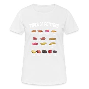 types of Potatoes - T-shirt respirant Femme - blanc - Devant - AI Model Female 172 dark (172cm)