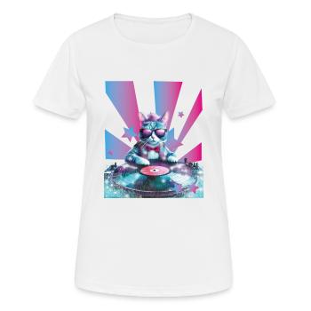 DJ Mix, Ai Cat - T-shirt respirant Femme - blanc - Devant - AI Model Female 172 dark (172cm)