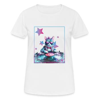DJ Mix, Ai Cat - T-shirt respirant Femme - blanc - Devant - AI Model Female 172 dark (172cm)
