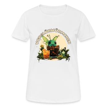 Devant les lucioles jeu de mots drôle - T-shirt respirant Femme - blanc - Devant - AI Model Female 172 dark (172cm)