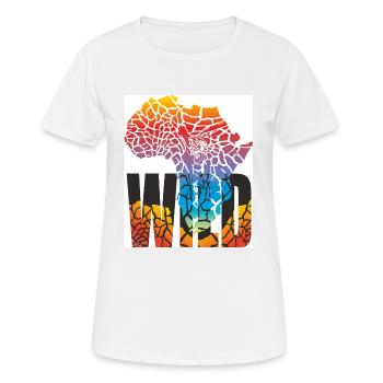 Africa map with giraffe skin - Frauen T-Shirt atmungsaktiv - Weiß - Vorne - AI Model Female 172 dark (172cm)