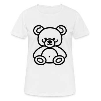 Ours en peluche - T-shirt respirant Femme - blanc - Devant - AI Model Female 172 dark (172cm)