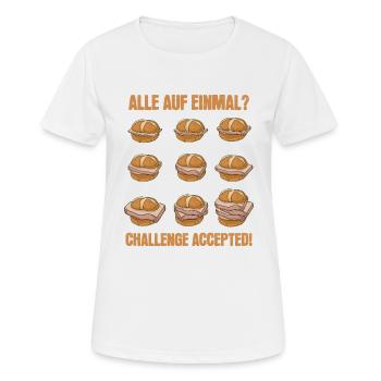 Leberkäse Challenge Bavarois Leberkässemmel - T-shirt respirant Femme - blanc - Devant - AI Model Female 172 dark (172cm)