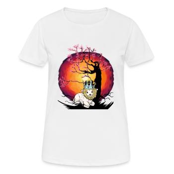 Tree, Cherry Blossom, Cherry Blossom, Sheep, Lion, Crown - Women's Breathable T-Shirt - white - Front - AI Model Female 172 dark (172cm)