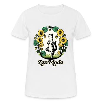 Zen Mode Kitty Cat - Women's Breathable T-Shirt - white - Front - AI Model Female 172 dark (172cm)