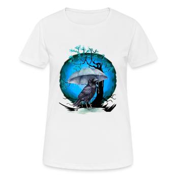 Arbre Fleur de cerisier Corbeau Raven Crow Parapluie - T-shirt respirant Femme - blanc - Devant - AI Model Female 172 dark (172cm)