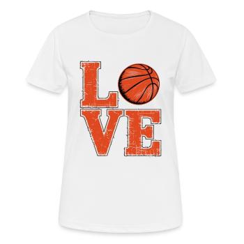 Aimer le basket-ball - T-shirt respirant Femme - blanc - Devant - AI Model Female 172 dark (172cm)