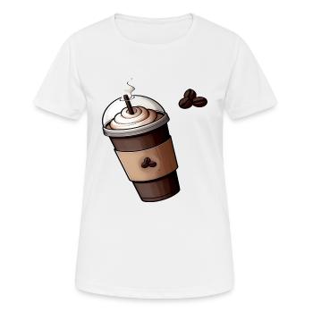 Kaffeetasse - Frauen T-Shirt atmungsaktiv - Weiß - Vorne - AI Model Female 172 dark (172cm)