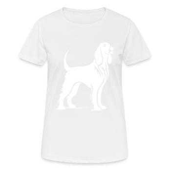 Afghan Hound Hund Silhouette - Frauen T-Shirt atmungsaktiv - Weiß - Vorne - AI Model Female 172 dark (172cm)