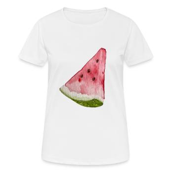 Tranche de pastèque - T-shirt respirant Femme - blanc - Devant - AI Model Female 172 dark (172cm)