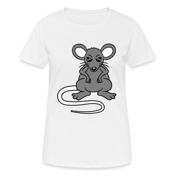Mouse looks angry angry frustrated angry aggressive - Women's Breathable T-Shirt - white - Front - AI Model Female 172 dark (172cm)