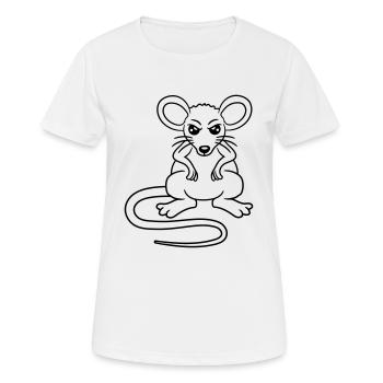 Mouse looks angry angry frustrated angry aggressive - Women's Breathable T-Shirt - white - Front - AI Model Female 172 dark (172cm)