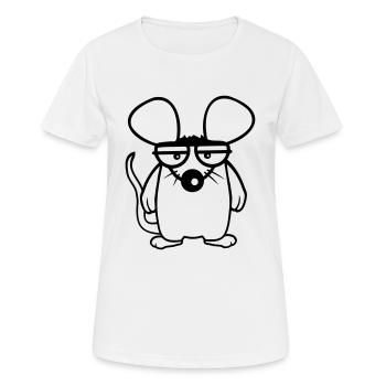Mouse looks angry angry frustrated angry aggressive - Women's Breathable T-Shirt - white - Front - AI Model Female 172 dark (172cm)