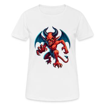Satan Runs - Women's Breathable T-Shirt - white - Front - AI Model Female 172 dark (172cm)