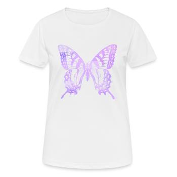 Aquarelle Papillon - T-shirt respirant Femme - blanc - Devant - AI Model Female 172 dark (172cm)