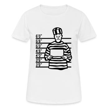 prisonnier prisoner pancarte empty vide1 - T-shirt respirant Femme - blanc - Devant - AI Model Female 172 dark (172cm)