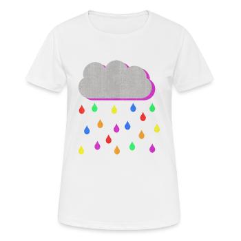Rainbow Colorful Rain gouttes de nuage - T-shirt respirant Femme - blanc - Devant - AI Model Female 172 dark (172cm)