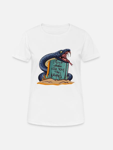 Je veux juste te donner la crêpe serpent sur tombston - T-shirt respirant Femme - blanc