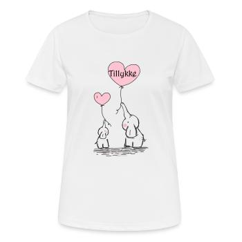 Éléphants avec des félicitations de ballon - T-shirt respirant Femme - blanc - Devant - AI Model Female 172 dark (172cm)