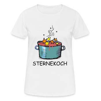 Sternekoch Kochtopf mit Sternen - Frauen T-Shirt atmungsaktiv - Weiß - Vorne - AI Model Female 172 dark (172cm)