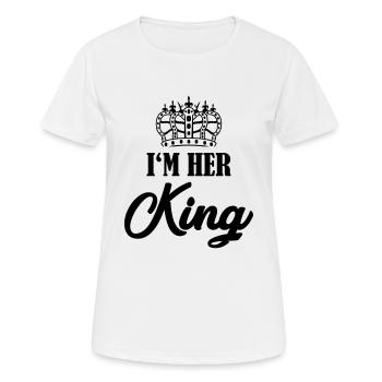 im her king - Women's Breathable T-Shirt - white - Front - AI Model Female 172 dark (172cm)