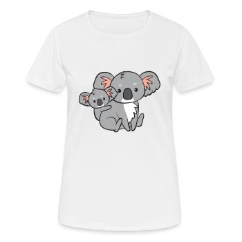 Koala - Mommy with child on back - Women's Breathable T-Shirt - white - Front - AI Model Female 172 dark (172cm)
