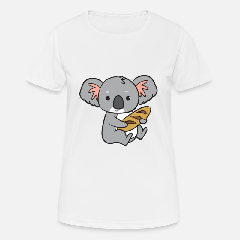 Koala - with bread - Women's Breathable T-Shirt - white
