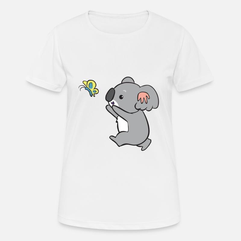 Koala - catches butterfly - Women's Breathable T-Shirt - white